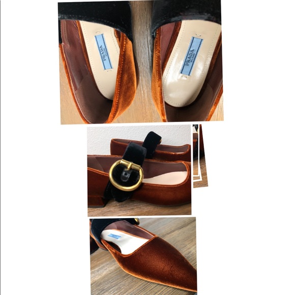 PRADA Two-Tone Velvet Point-Tie Flats NWT - Picture 5 of 12
